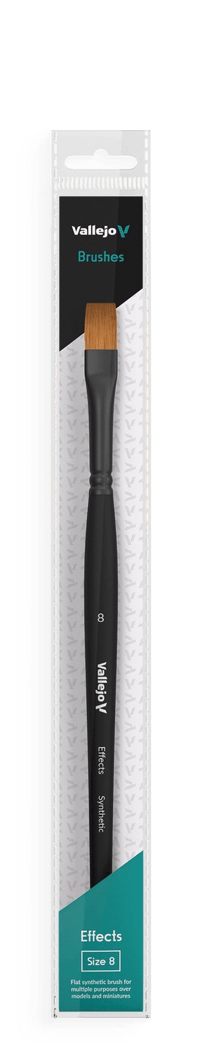 Vallejo Brushes - Effects - Flat Rectangular Brush No. 8 - Gap Games