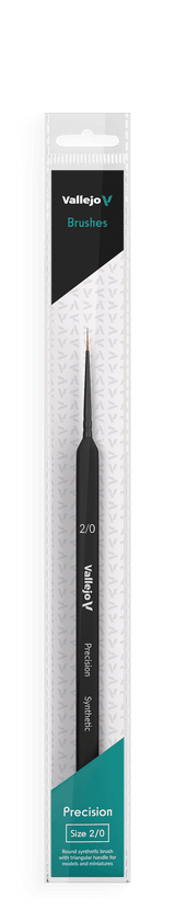 Vallejo Brushes - Precision - Round Synthetic Brush Triangular Handle No.2/0 - Gap Games