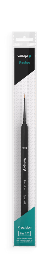 Vallejo Brushes - Precision - Round Synthetic Brush Triangular Handle No.3/0 - Gap Games
