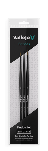 Vallejo Brushes - Pro Modeler - Design Set - Natural Hair (Sizes 0, 1 & 2) - Gap Games