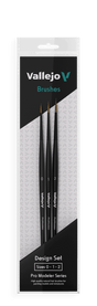 Vallejo Brushes - Pro Modeler - Design Set - Natural Hair (Sizes 0, 1 & 2) - Gap Games