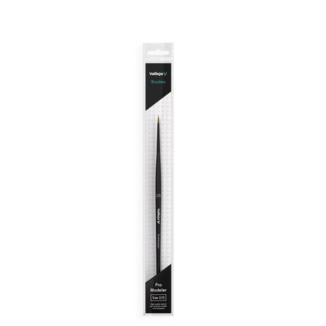 Vallejo Brushes - Pro Modeler - Natural Hair Round Brush No. 2/0 - Gap Games