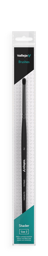 Vallejo Brushes - Shader - Filbert Shader Flat Synthetic Brush No. 2 - Gap Games