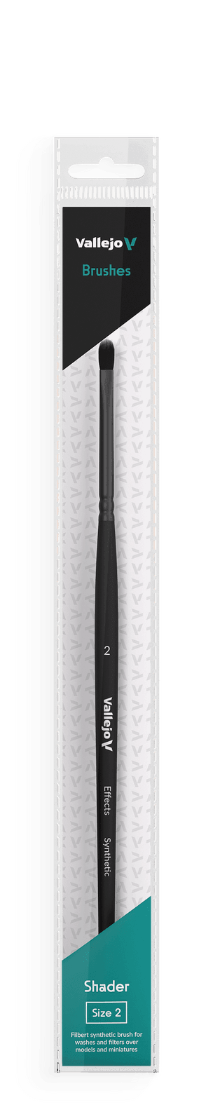 Vallejo Brushes - Shader - Filbert Shader Flat Synthetic Brush No. 2 - Gap Games