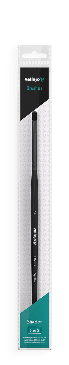 Vallejo No. 2 Filbert Flat Synthetic Brush - Perfect For Washes And Filters