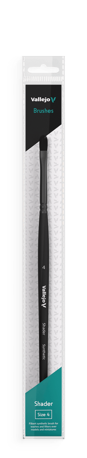 Vallejo Brushes - Shader - Filbert Shader Flat Synthetic Brush No. 4 - Gap Games