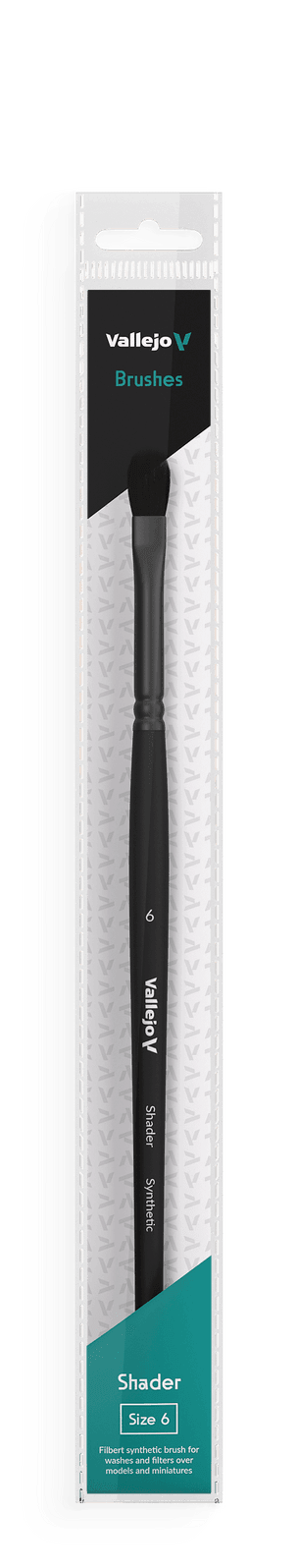 Vallejo Brushes - Shader - Filbert Shader Flat Synthetic Brush No. 6 - Gap Games