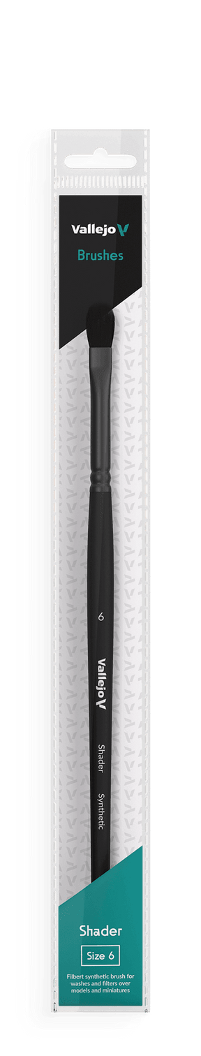 Vallejo Brushes - Shader - Filbert Shader Flat Synthetic Brush No. 6 - Gap Games