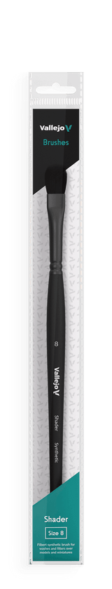 Vallejo Brushes - Shader - Filbert Shader Flat Synthetic Brush No. 8 - Gap Games