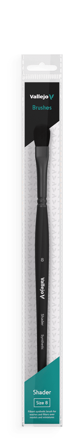 Vallejo Brushes - Shader - Filbert Shader Flat Synthetic Brush No. 8 - Gap Games