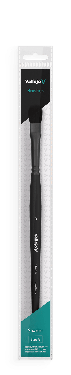 Vallejo Brushes - Shader - Filbert Shader Flat Synthetic Brush No. 8 - Gap Games