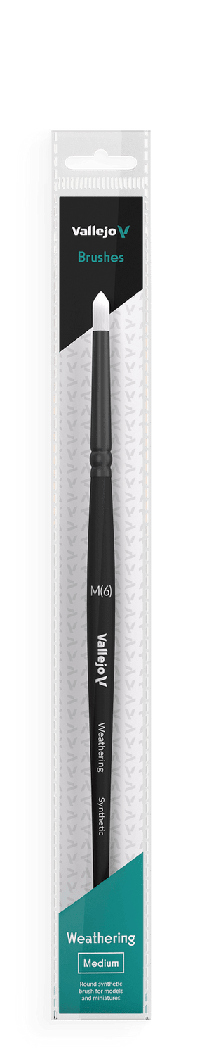 Vallejo Brushes - Weathering Round - Synthetic Brush Medium - Gap Games