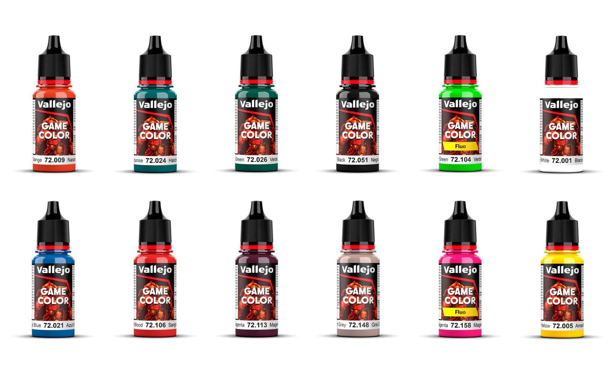 Vallejo Sci-Fi Paint Set, 12 Colores Vibrantes, Incluye Figura Exclusiva de 28 mm, Ideal para Miniaturas y Efectos Lumínicos, Game Color Series by Ángel Giráldez Vallejo Sci-Fi Paint Set, 12 Colores Vibrantes, Incluye Figura Exclusiva de 28 mm, Ideal para Miniaturas y Efectos Lumínicos, Game Color Series by Ángel Giráldez