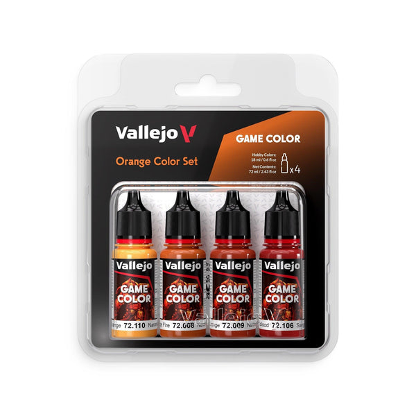 Vallejo Game Colour Orange Colours Acrylic Paint Set - Gap Games