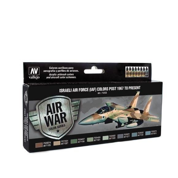 Vallejo Model Air Israeli Air Force (IAF) Colours Post 1967 to Present 8 Acrylic Paint Set [71203] - Gap Games