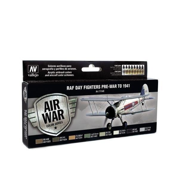 Vallejo Model Air RAF & FAA Day Fighters Pre-War to 1941 8 Colour Acrylic Airbrush Paint Set [71149] - Gap Games