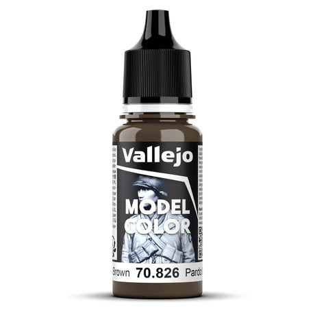 Vallejo Model Colour #129 - Medium Brown - 18 ml Matt Acrylic Paint - Gap Games