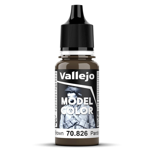 Vallejo Model Colour #129 - Medium Brown - 18 ml Matt Acrylic Paint - Gap Games