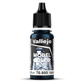 Vallejo Model Colour #204 - Gunmetal Blue - 18 ml Metallic Acrylic Paint - Gap Games