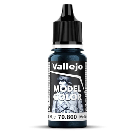Vallejo Model Colour #204 - Gunmetal Blue - 18 ml Metallic Acrylic Paint - Gap Games