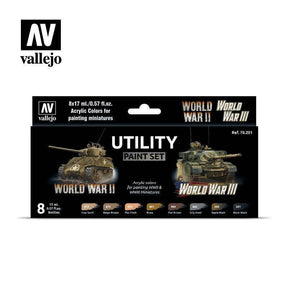 Vallejo Model Colour Utility Paint Set Acrylic 8 Colour Paint Set [70201] - Gap Games