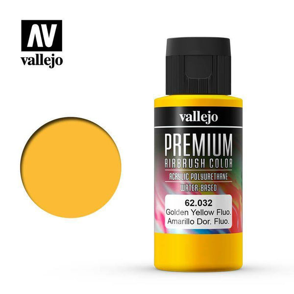 Vallejo Premium Colour - Fluorescent Gondel Yellow 60 ml - Gap Games