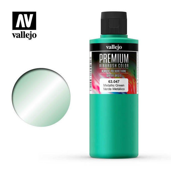 Vallejo Premium Colour - Pearl & Metallics Metallic Green 200ml - Gap Games