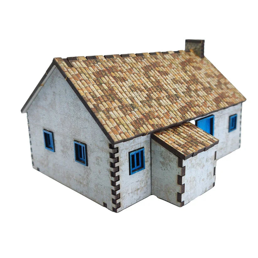 Battlefield Accessories: Village House 2 White Render - 28mm (TTR)