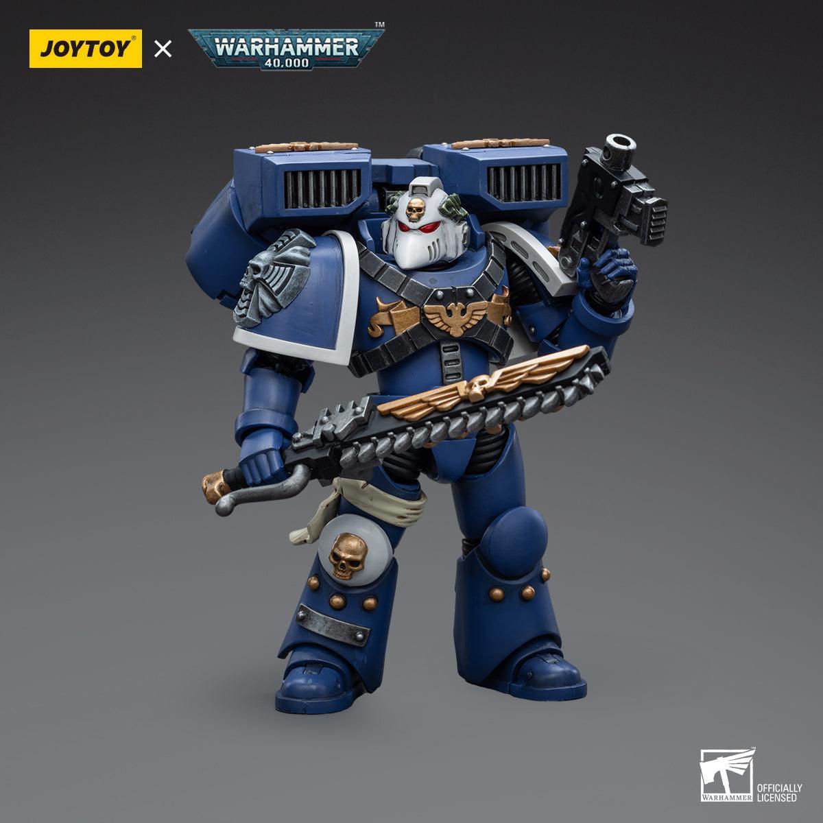 Warhammer Collectibles: 1/18 Scale Ultramarines Vanguard Veteran with Chainsword and Bolt Pistol - Pre-Order - Gap Games