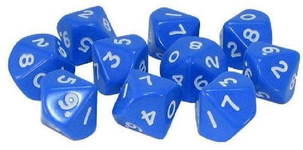 Warlord Games - 10 Blue D10 Dice - Gap Games