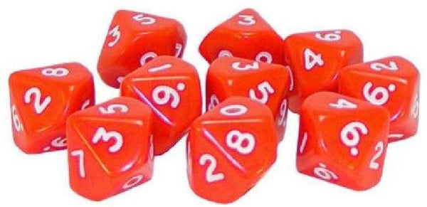 Warlord Games - 10 Red D10 Dice - Gap Games