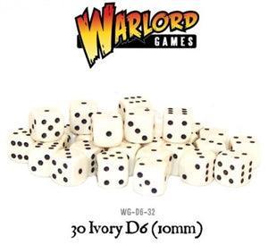 Warlord Games - 30 Ivory Dice (10mm) - Gap Games