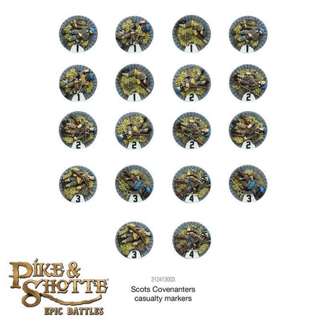 Warlord Games - Epic Battles: Pike & Shotte Scots Covenanters Casualty Markers - Gap Games