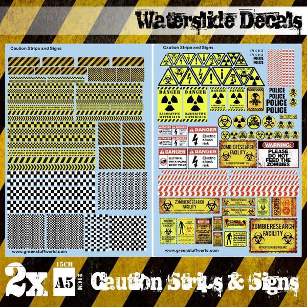 Waterslide Decal Sheets - Caution Strips - Gap Games