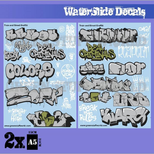 Waterslide Decals - Train and Graffiti Mix - Gap Games