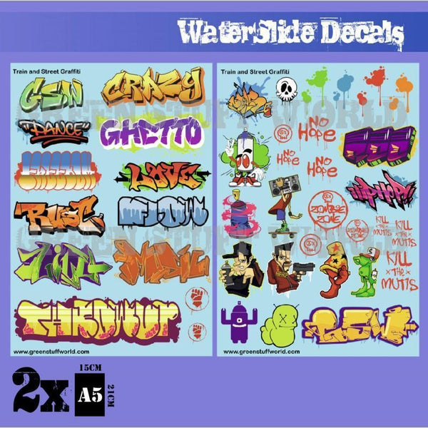 Waterslide Decals - Train and Graffiti Mix - Gap Games