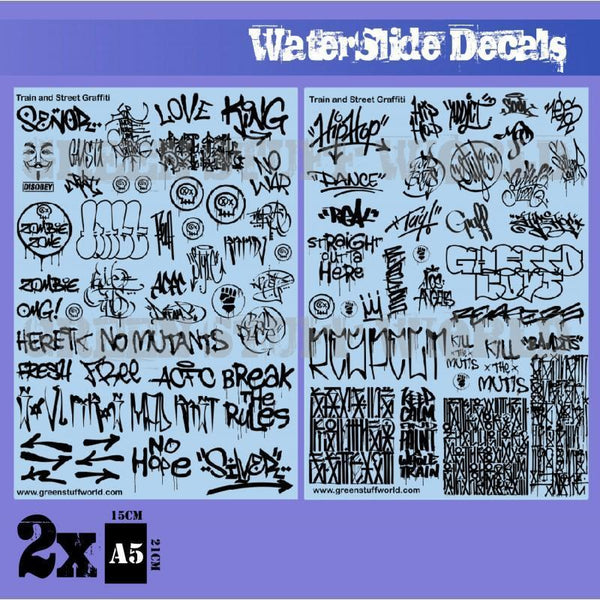 Waterslide Decals - Train and Graffiti Mix - Gap Games