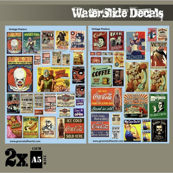 Waterslide Decals - Vintage Posters - Gap Games