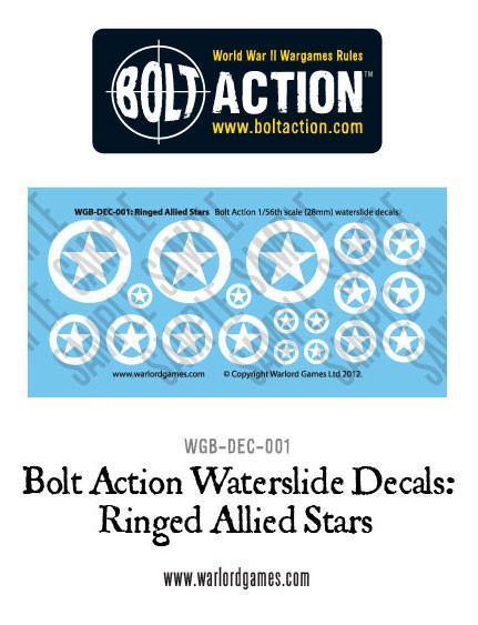 Bolt Action: Ringed Allied Stars decal sheet