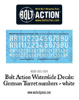 Bolt Action: German Turret Numbers - white decal sheet