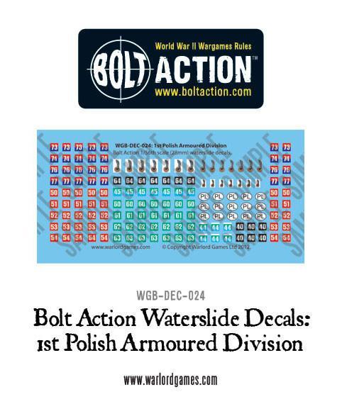 Bolt Action 1st Polish Armoured Division decal sheet