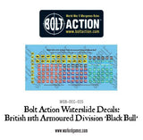 Bolt Action: British 11th Armoured Division (Black Bull) decal sheet