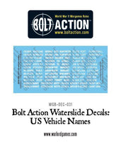 Bolt Action US vehicle names decals