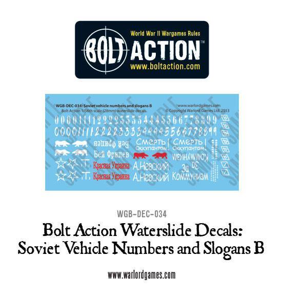 Bolt Action Soviet slogans and numbers B decals