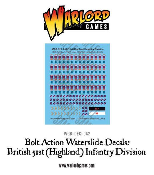 Bolt Action British 51st (Highland) Infantry Division decal sheet