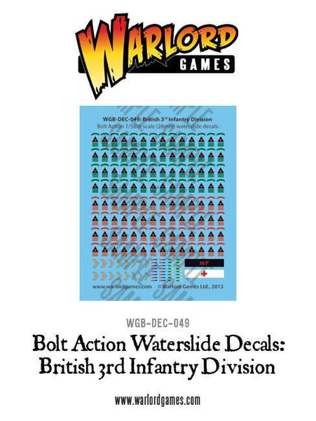 Bolt Action British 3rd Infantry Division decal sheet