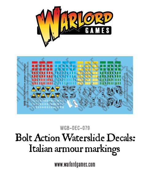 Bolt Action Italian Armour decal sheet