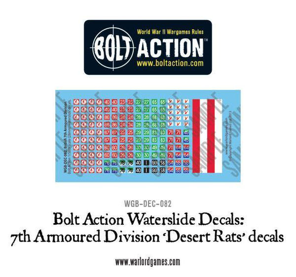 Bolt Action 7th Armoured Division 'Desert Rats' decals