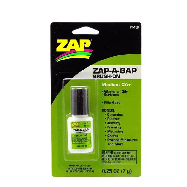 Zap Adhesive 1/4oz Brush On Zap-A-Gap Pacer, carded, 11730024 - Gap Games